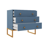 Cômoda fio –  Azul sereno_dourado_gav aberta